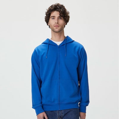 BS BS304 Felpa full zip con cappuccio in french terry