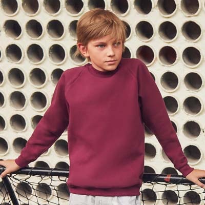 Felpa Bimbo Manica Raglan Fruit of The Loom 620390 Classica Felpata