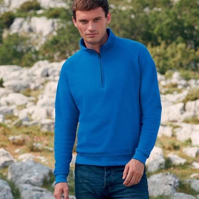 Felpa Collo Mezza Zip Fruit of The Loom 621140 Classica Felpata