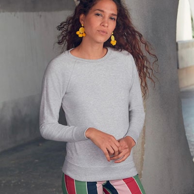 Felpa Raglan Donna Fruit of The Loom 621460 Leggera Sgarzata