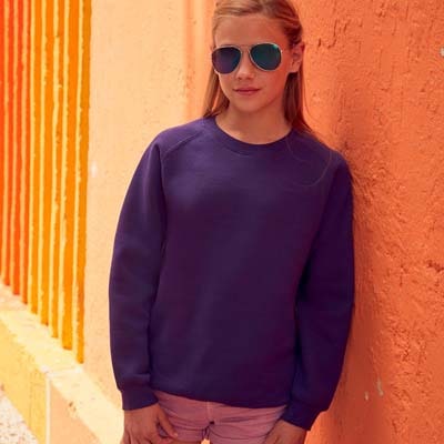 Felpa Bimbo Manica Raglan Fruit of The Loom 620330 Classica Felpata