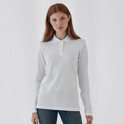 Polo cotone piquet B&C ID001 LSL