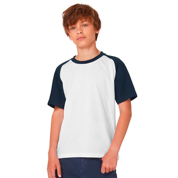 T-shirt Bimbo Manica Corta Base-Ball /Kids B&C